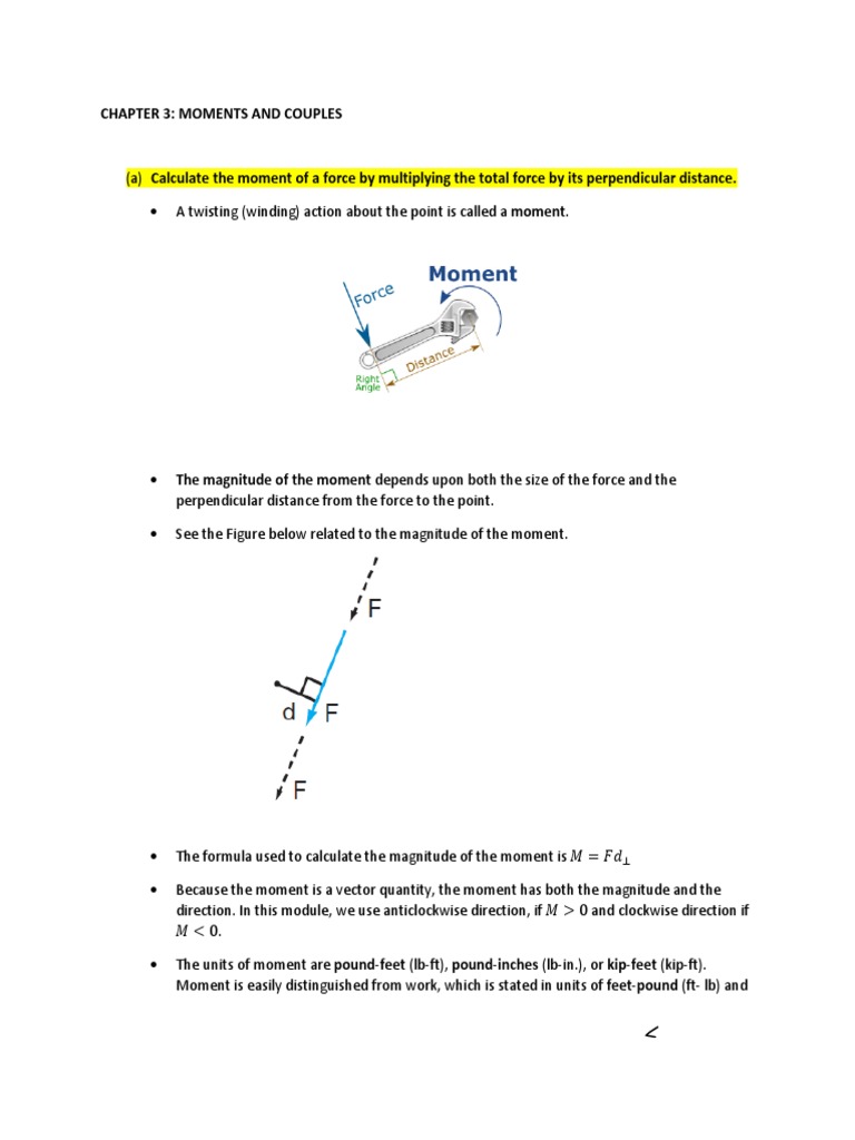 CHAPTER 3 Moments and Couples | PDF | Euclidean Vector | Force