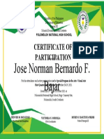 Certificate of Participation For Art Exhibit