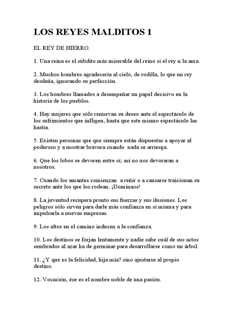 NOTAS SOBRE EL REY DE HIERRO, LOS REYES MALDITOS 1 | PDF | Amor | Felicidad