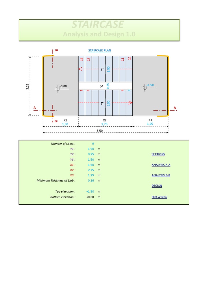 Staircase Analysis and Design v1.0 | PDF