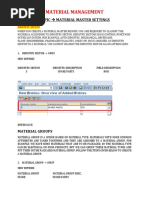 Sap MM Material Master Settings