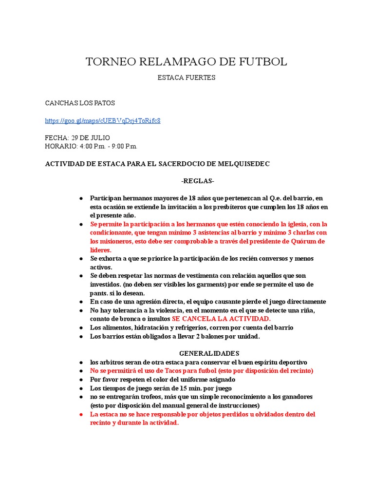 Torneo Relampago De Futbol Pdf Asociación De Futbol