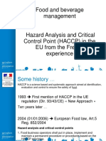 HACCP in The EU From The Frence Experience