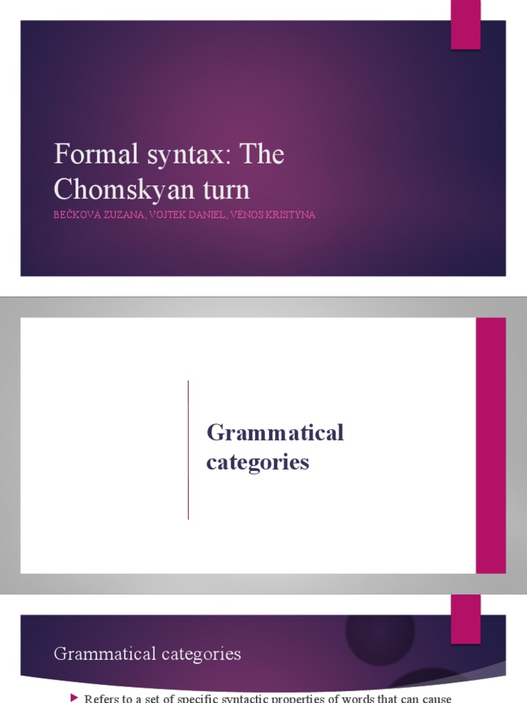 Formal Syntax | PDF | Noun | Grammatical Gender