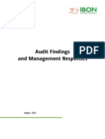Audit Findings and Management Responses 2021