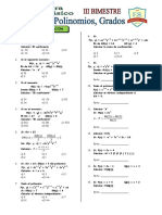 TEMA 1 ALGEBRA NIVEL BÁSICO Polinomios, Grados