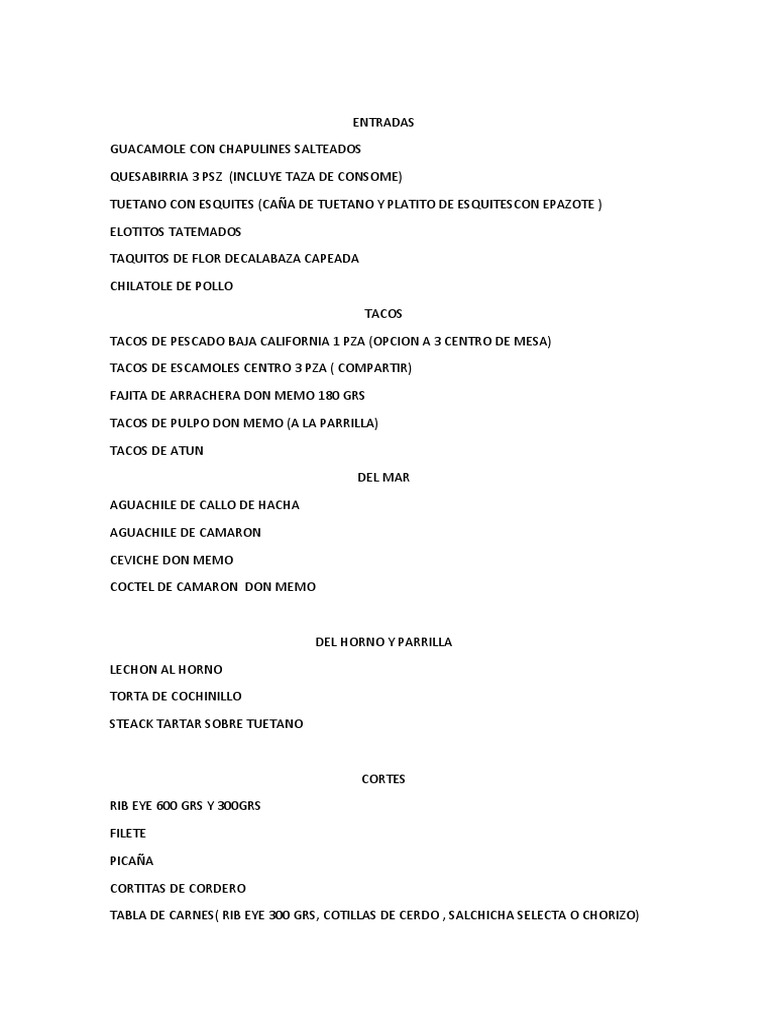 Menu Don Memo Definitivo PDF