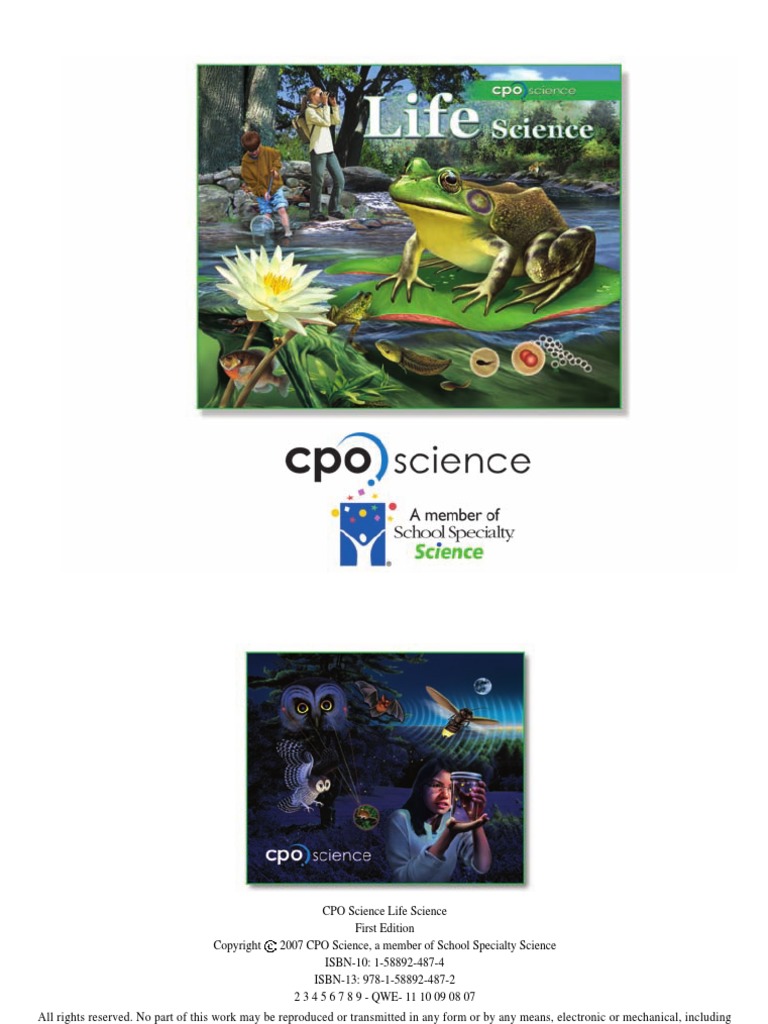 Life Science cpo science 教科書 CPO Science Middle School Life Science Student Textbook (c