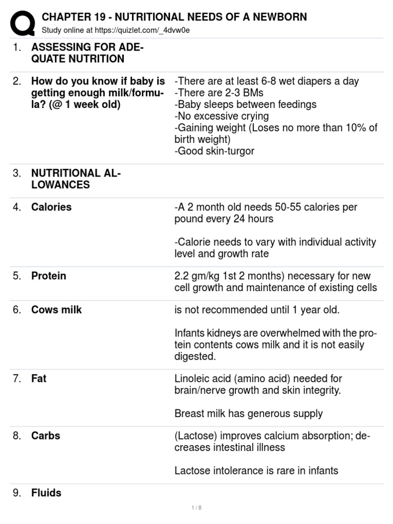Nutritional Needs of Newborns | PDF | Breastfeeding | Breast Milk