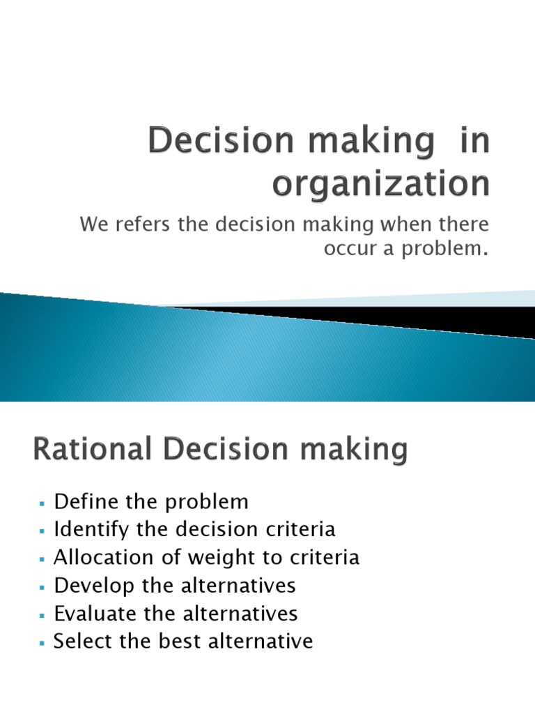 Decision-Making Process for Problem Solving | PDF | Career & Growth ...