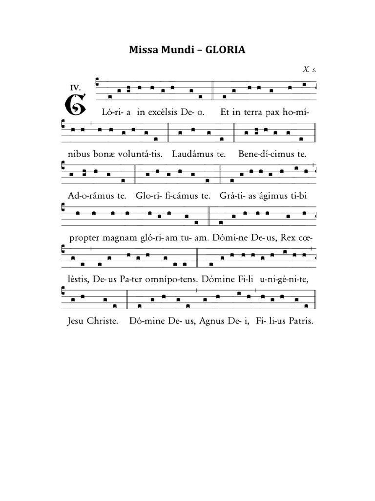 Missa mundi gloria pdf