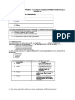 Cuestionario de La Primera Evaluación de 2bgu Correspondiente Del Ii Quimestre