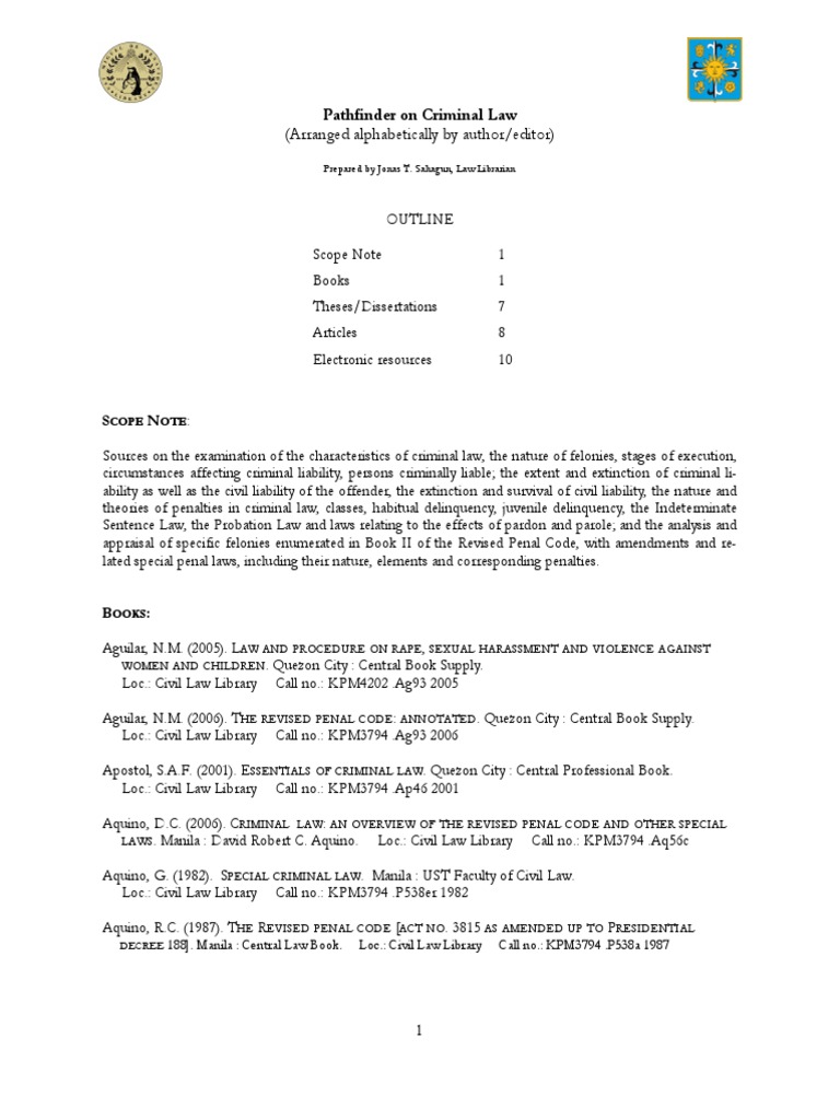 Criminal Law | PDF | Crimes | Crime & Violence