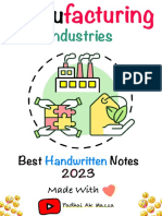 Manufacturing Industries Padhai Ak Mazza Best Handwritten Notes 2023