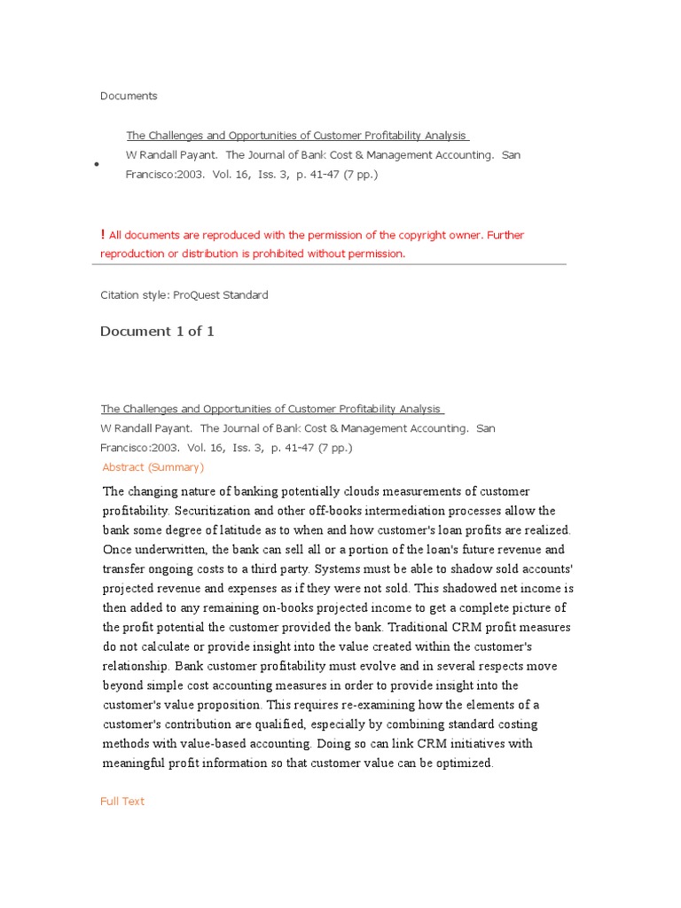 The Challenges and Opportunities of Customer Profitability Analysis ...