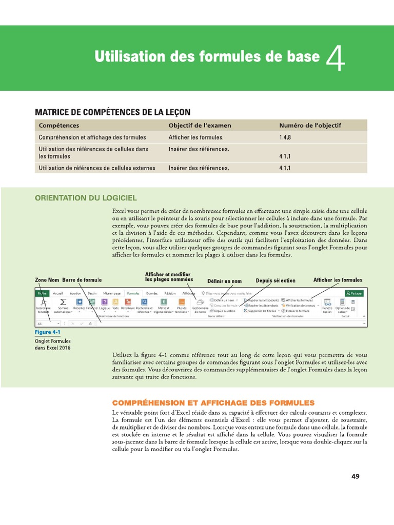 Leçon 4 - Utilisation Des Formules de Base | PDF