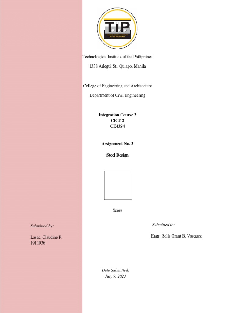 Steel Design Assignment CE 412 | PDF | Truss | Civil Engineering
