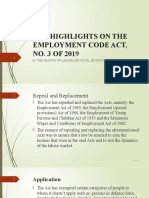 The Highlights On The Employment Code Act