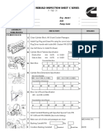 Engine Rebuild Inspection Sheet C Series: Job No: Eng. Model: Customer: ESN: CPL: Pump Code