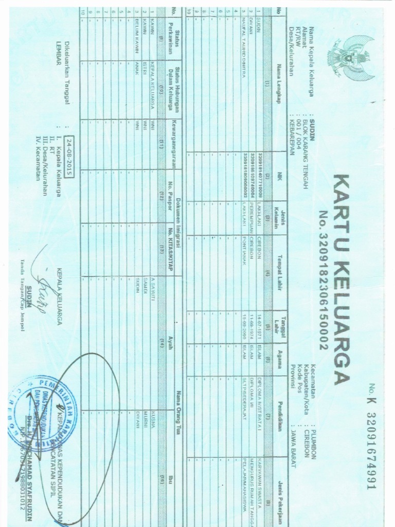 Kartu Keluarga PDF
