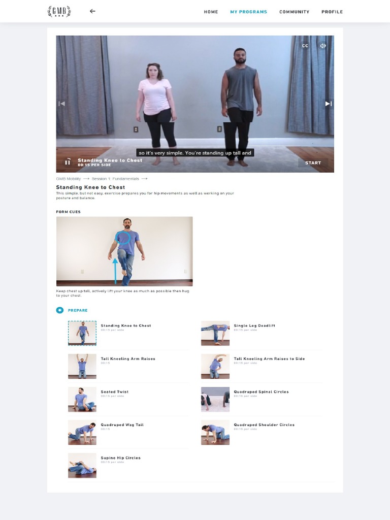 Standing Knee To Chest PDF