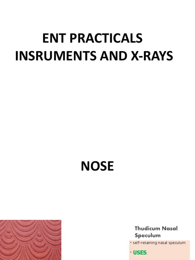 Exam Instruments and XRAYS PDF Human Nose Larynx