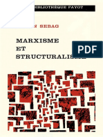 (Bibliothèque scientifique _ collection science de l'homme _ dirigée par le Dr. G. Mendel) Lucien Sebag - Marxisme et structuralisme-Payot (1964)
