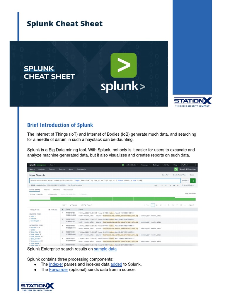 Splunk Cheat Sheet | PDF