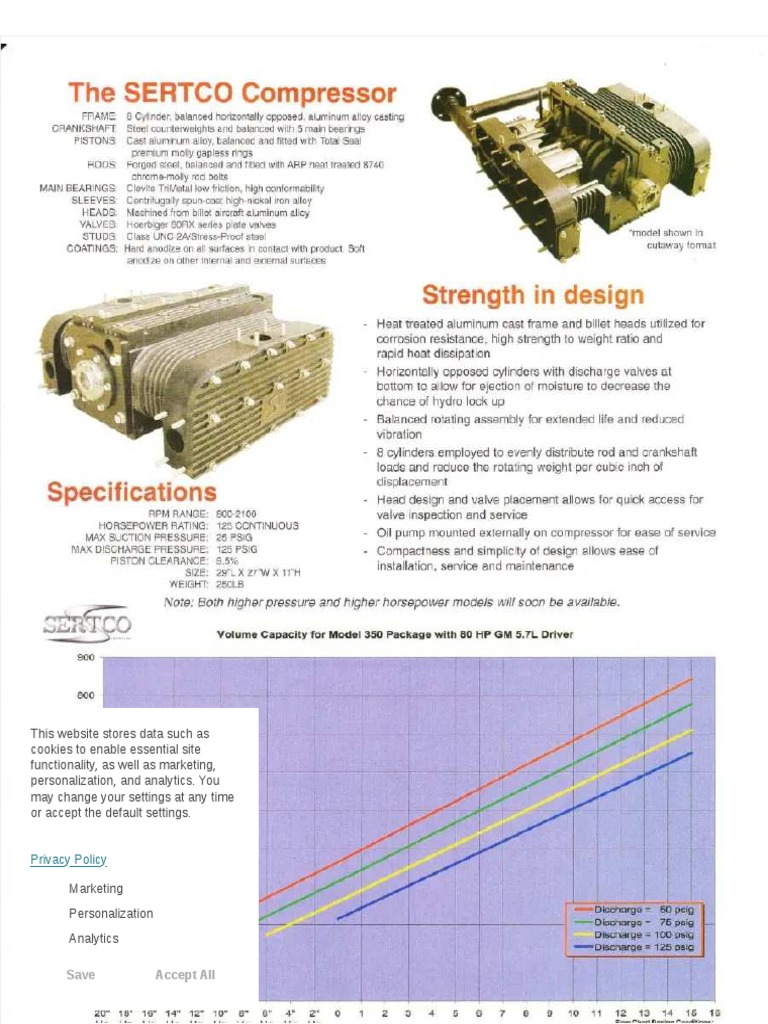 SERTCO 8 Cylinder Compressor Overview | PDF | Piston | Engines
