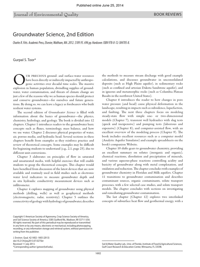 Groundwater Science 2nd Edition Download Free Pdf Groundwater Aquifer