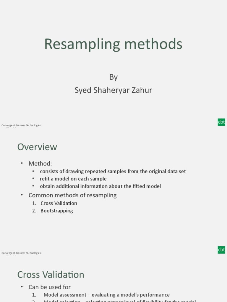 Resampling Methods: Cross Validation & Bootstrapping | PDF | Cross ...