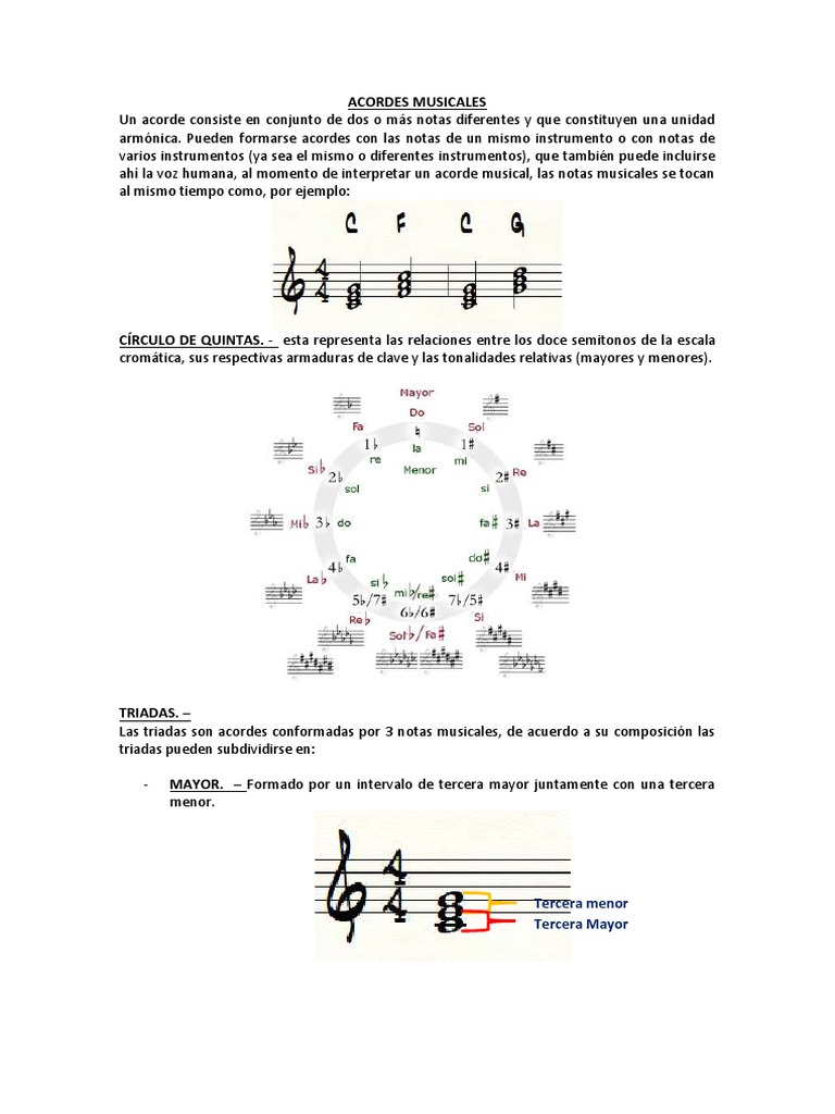 Guía de Acordes Musicales y Triadas | PDF | Acorde (Música) | Escala ...