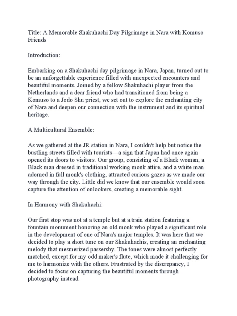 Shakuhachi Day Pilgrimage PDF