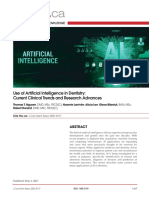 Use of Artificial Intelligence in Dentistry: Current Clinical Trends and Research Advances