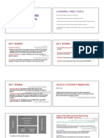 Health Care Financing: Learning Objectives