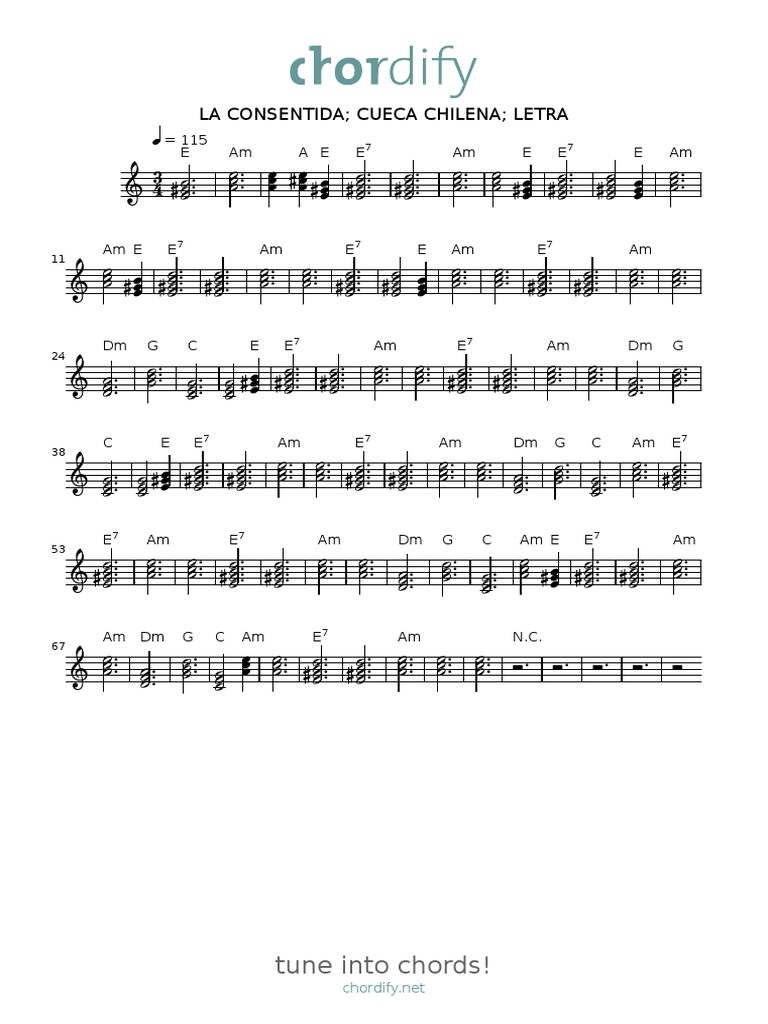 La Consentida Cueca Chilena Letra | PDF | Dances
