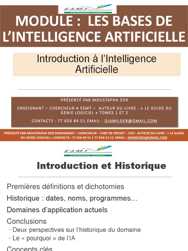 Introduction à l'Intelligence Artificielle | PDF | Intelligence ...