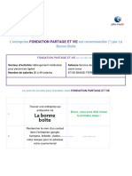 Fiche Entreprise Fondation Partage Et Vie