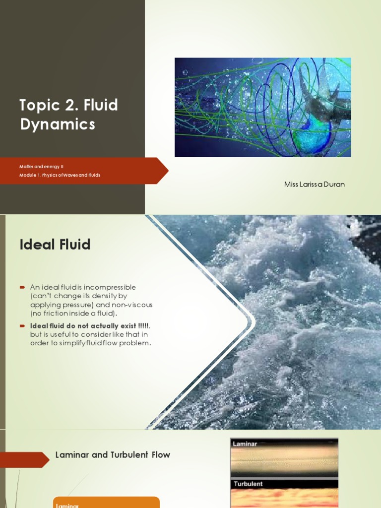 Topic 2. Fluid Dynamics PDF Fluid Dynamics Reynolds Number