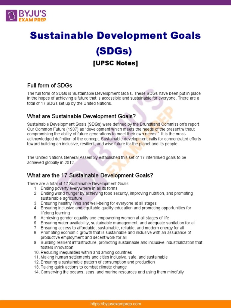 Overview of Sustainable Development Goals | PDF | Sustainability ...