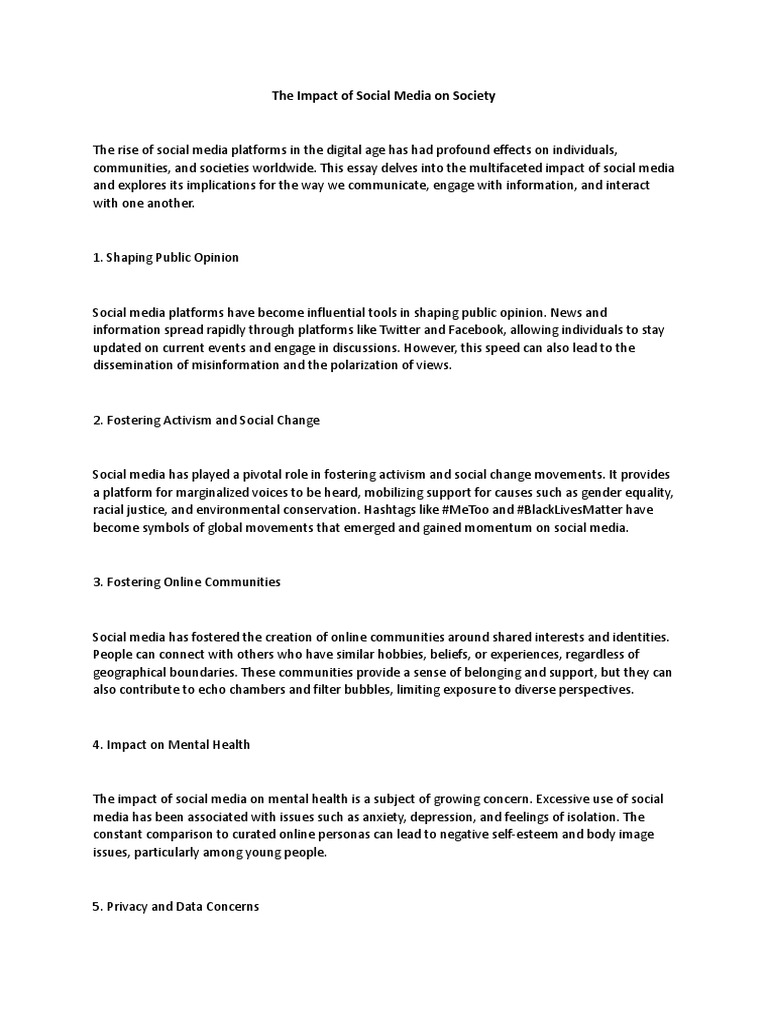 positive impact of social media on society research