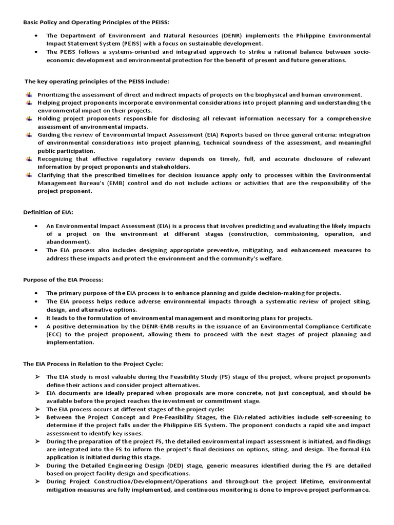 PEISS: Principles and EIA Overview | PDF | Environmental Impact ...