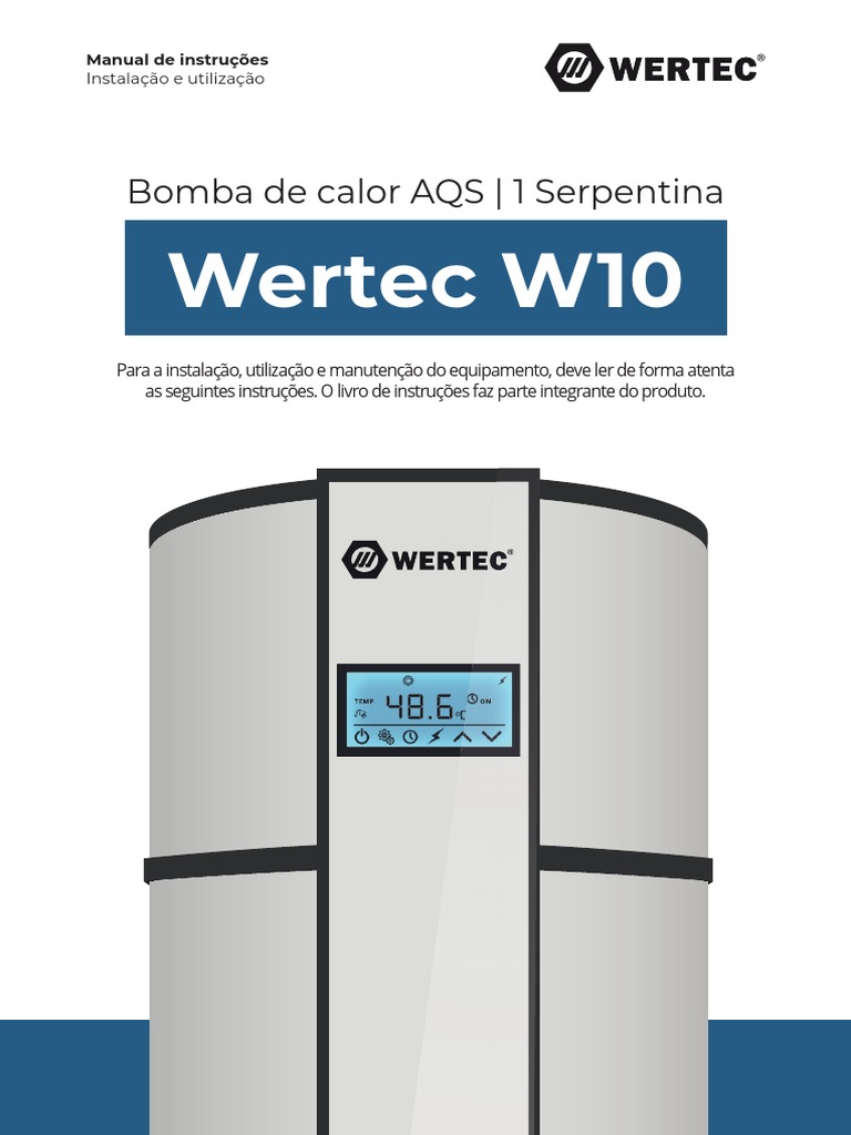 Manual de Instalação Bomba Wertec W10 | PDF | Calor | Bomba