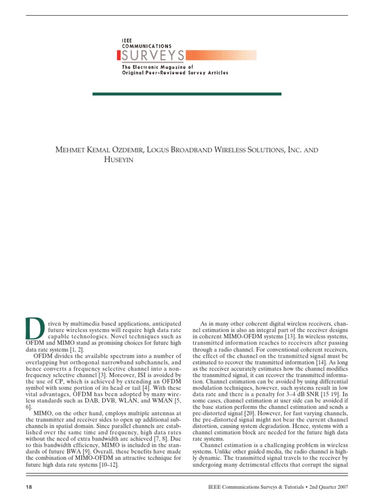 Channel Estimation Lmmse | PDF | Orthogonal Frequency Division ...