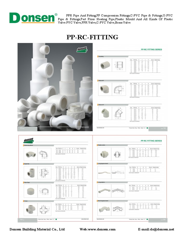 PPR Pipes Donsen English PDF Pipe (Fluid Conveyance) Valve