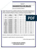 R-0677 Comunicado Prueba Diagnóstica de Inglés CP - AGOSTO 2023