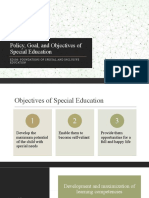 Policy, Goal, and Objectives of Special Eduation