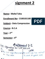  Data Compression Assignment 2