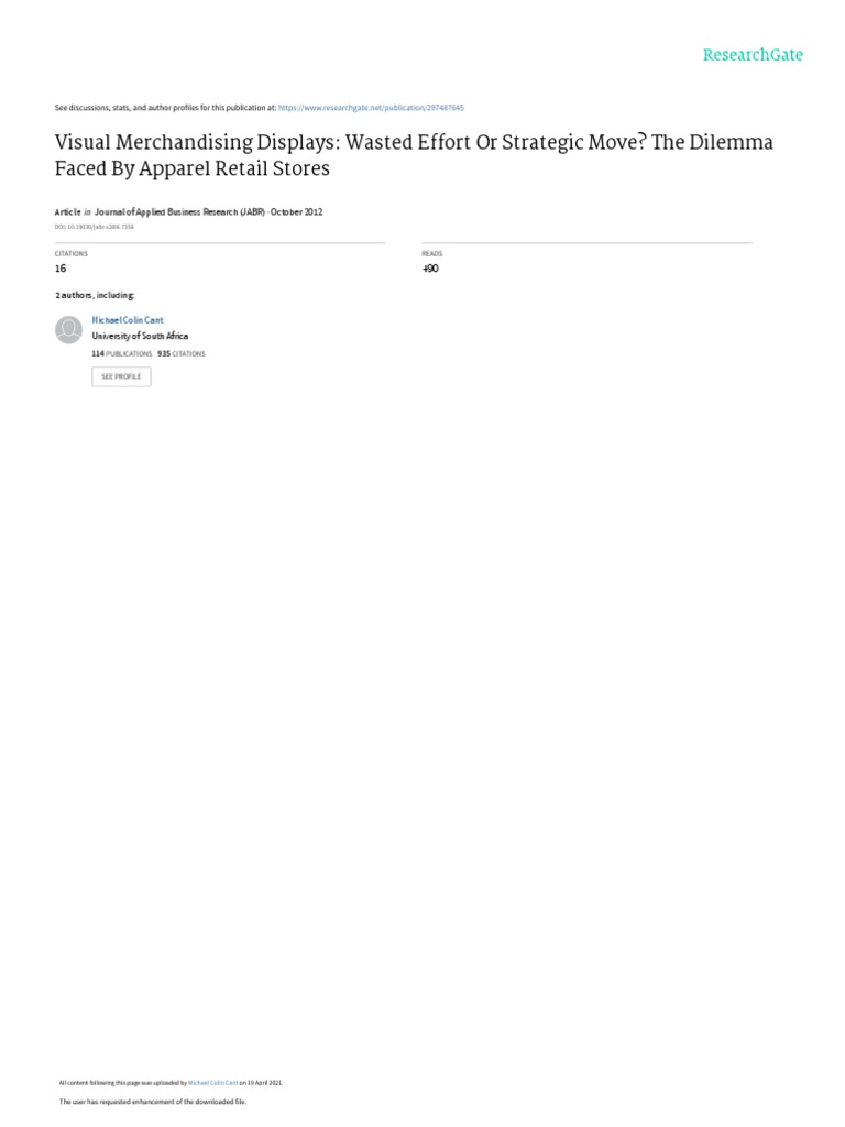 Visual merchandising displays wasted effort or str pdf retail