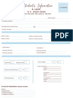 Student's Information Form